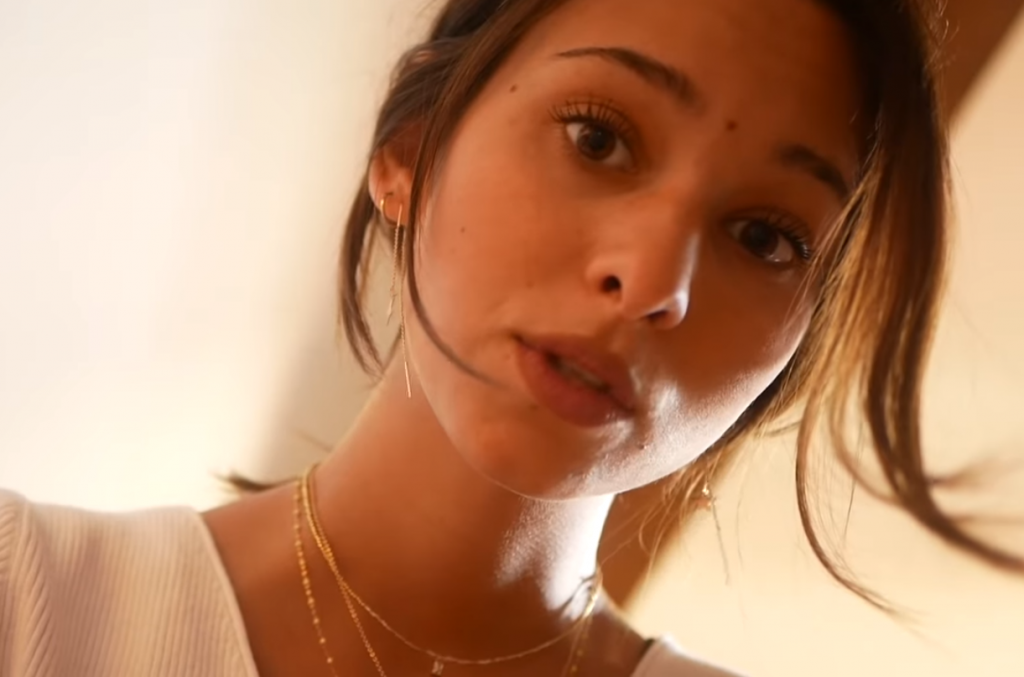 Colomba Asmr in a white outfit