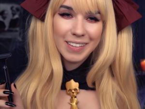Asmr Mood Dracula Role Play holding a razor