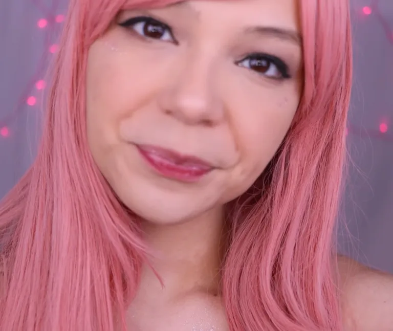 "maimy asmr" in a pink wig