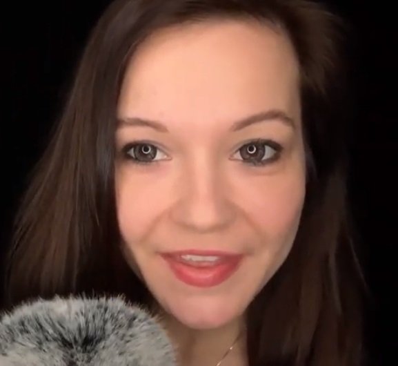 "asmr kati" with a fluffy microphone