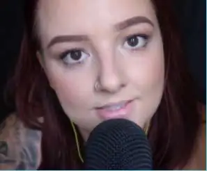 "becki asmr" talking into a black microphone