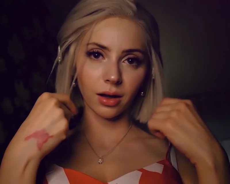 "Sleepy Cupcake Asmr" blonde with a red top.