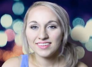 "ashley eh smr" a blue outfit