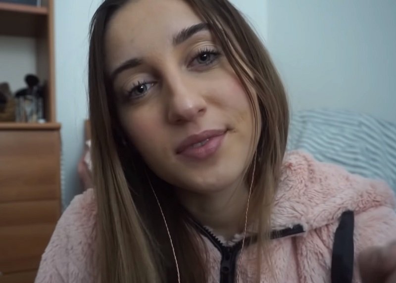 "asmr claudy" in a pink outfit caring for you.