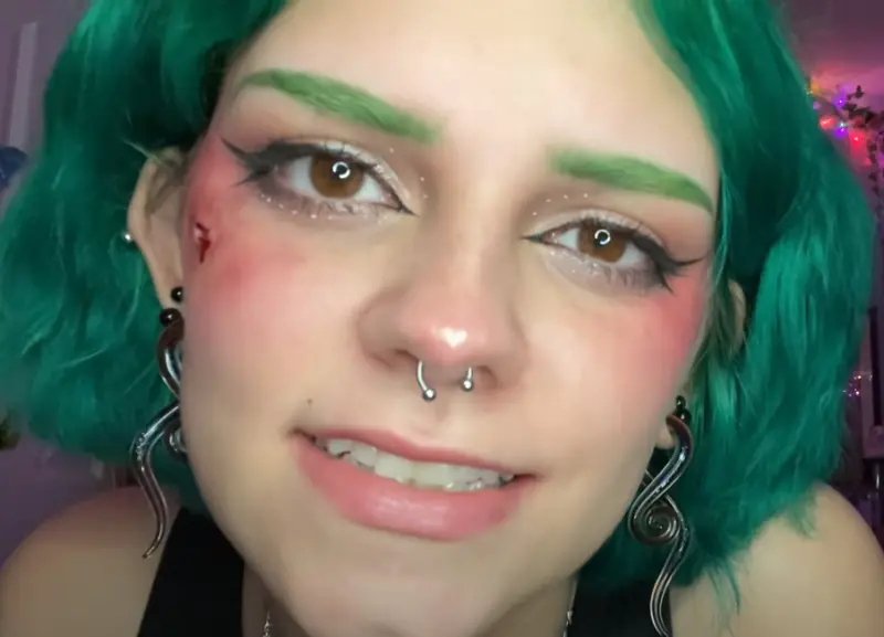 "common blue" with green hair and green eye brows.