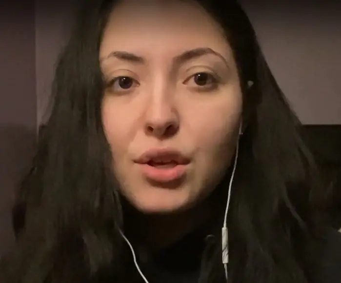 "ASMR Jess" with long black hair
