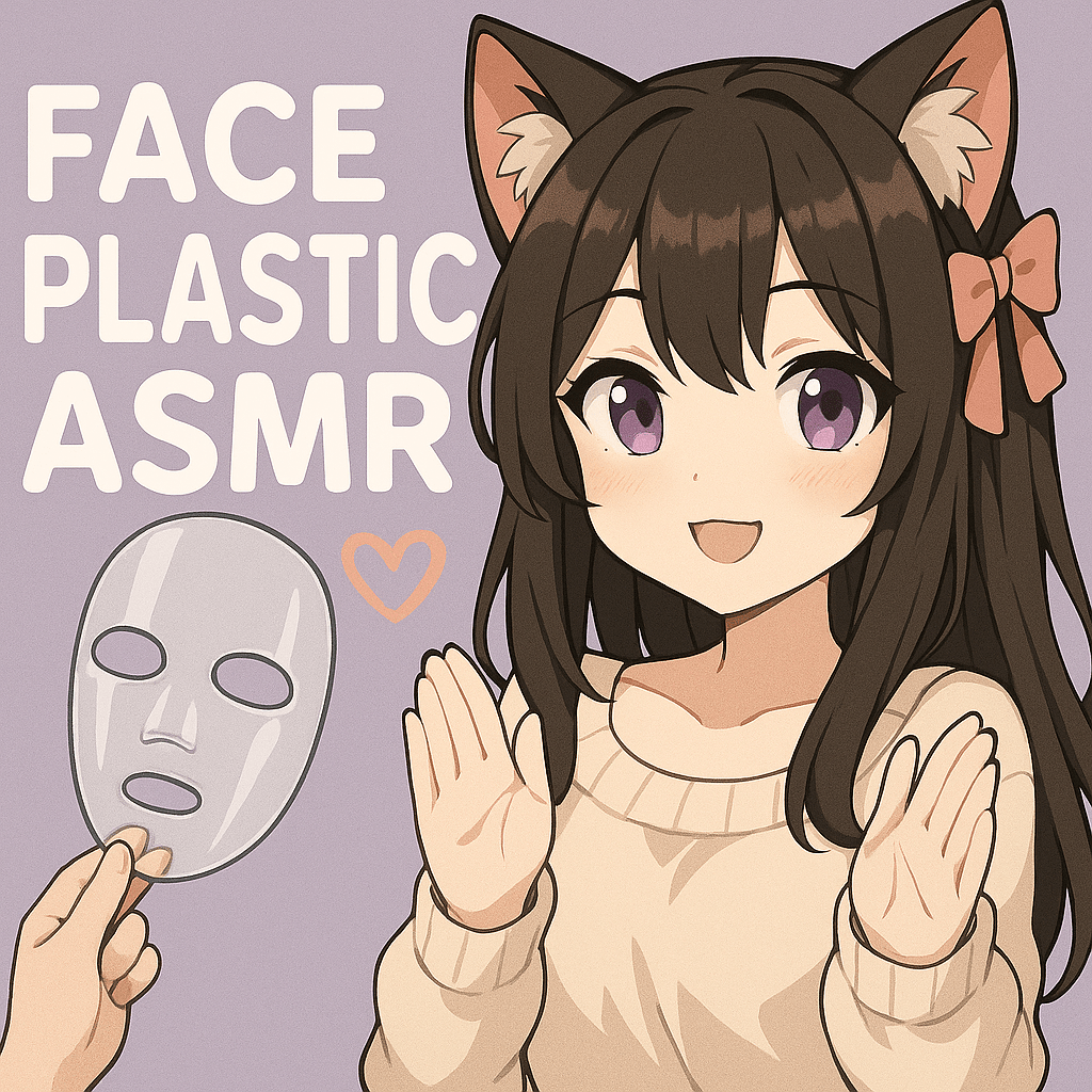 Face is Plastic ASMR picture with lady smiling and a plastic mask