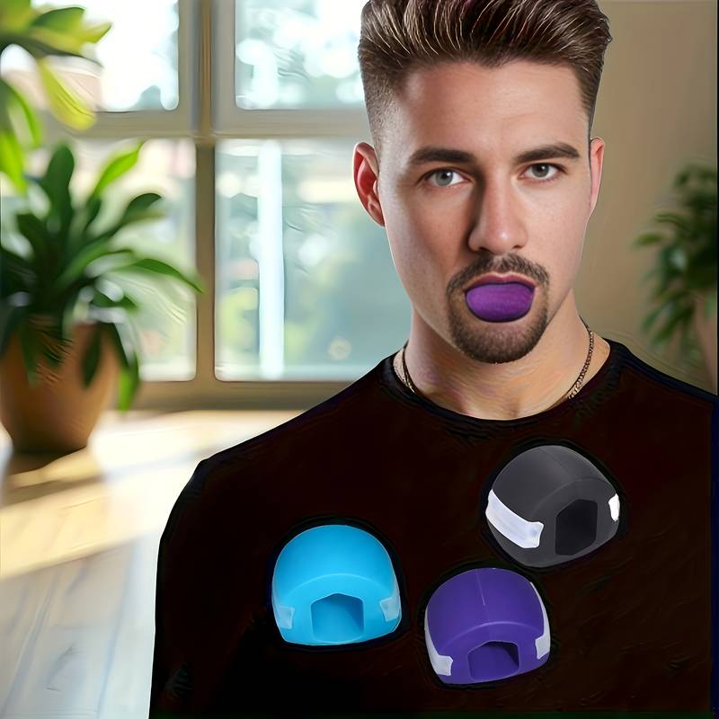 ASMR Giga chad using a mewer to improve jaw line