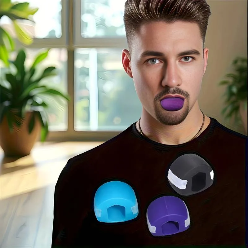 ASMR Giga chad using a mewer to improve jaw line