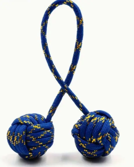 Monkey Stress ball that looks like tied up rope and balls