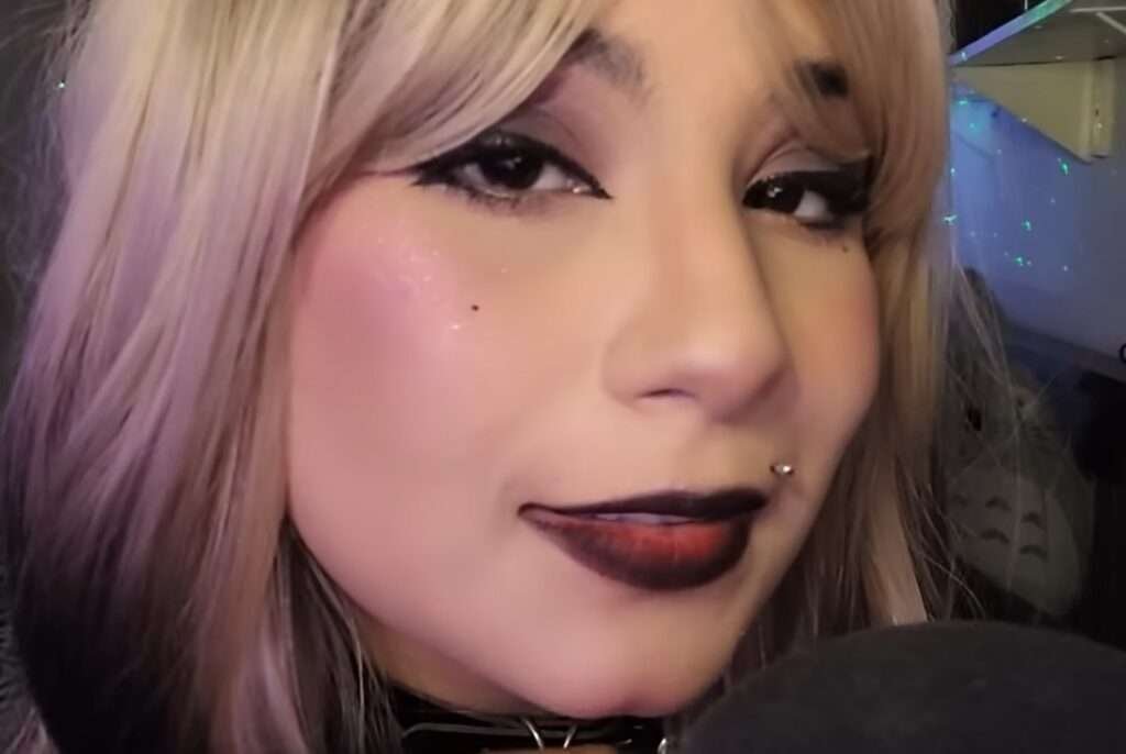 SakuraJu ASMR in a blonde hair and goth make up