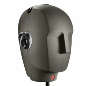 Neumann KU 100 Dummy Head Microphone in black and grey. Expensive Microphone used for the Best ASMR