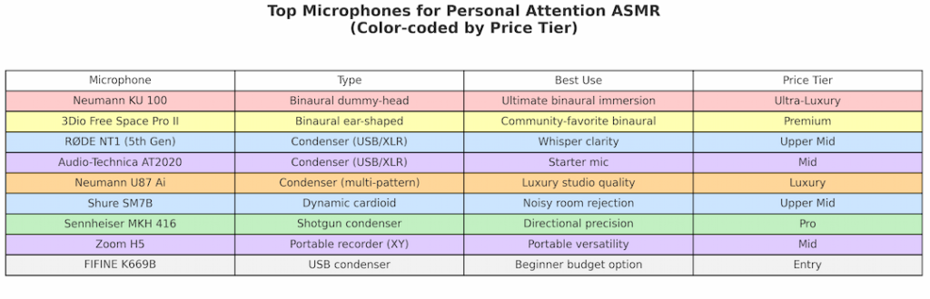 ASMR Microphone Infographic for Best Microphones for Personal Attention ASMR