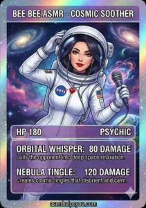 BEE BEE ASMR Trading Card of her in a NASA Space suit