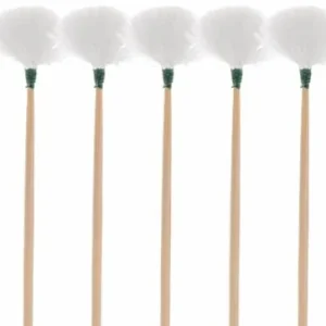 5 Ear Cleaning Fluffy Tools from Japan or China with wooden handles and fluffy Ear Cleaning ends.