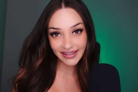hot mocha asmr channel featuring busty woman with teasing expressions