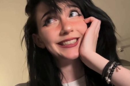 Close-up of goth ASMR artist Nananightray performing whisper triggers